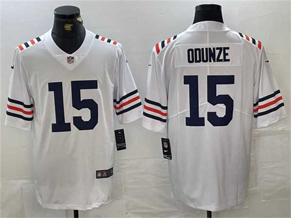 Men's Chicago Bears #15 Rome Odunze White 2024 Draft Vapor Stitched Football Jersey,We sell and wholesale Men's Chicago Bears #15 Rome Odunze White 2024 Draft Vapor Stitched Football Jersey on line form chian!